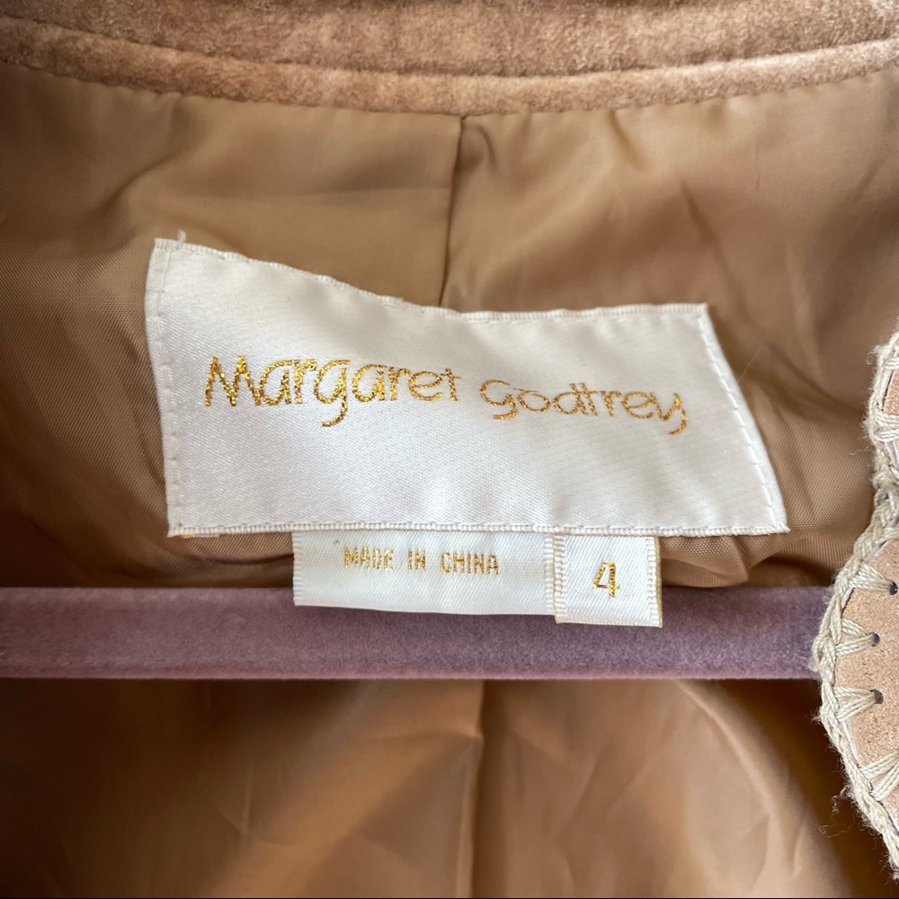 Margaret Godfrey Vintage Laser Cutout Suede Leather Jacket - Picture 5 of 11